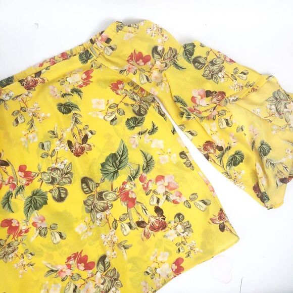 Rose + Olive Floral Cottagecore top XS Off Shoulder Ruffled Boho festival - Picture 9 of 9